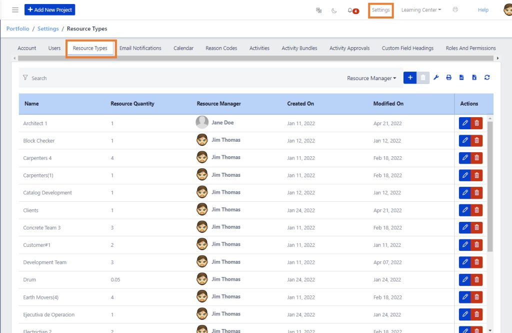 Resource Types – Exepron Knowledgebase