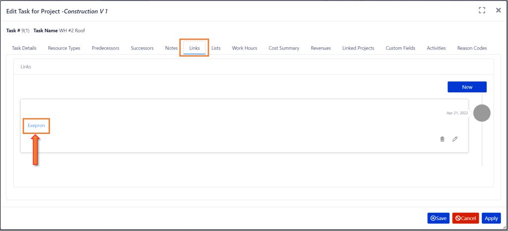Task Details: Notes, Links and Lists – Exepron Knowledgebase