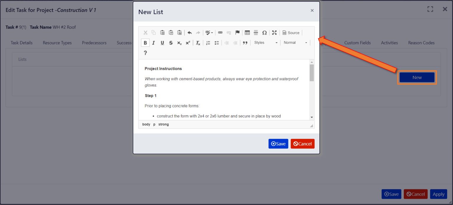 Task Details: Notes, Links and Lists – Exepron Knowledgebase