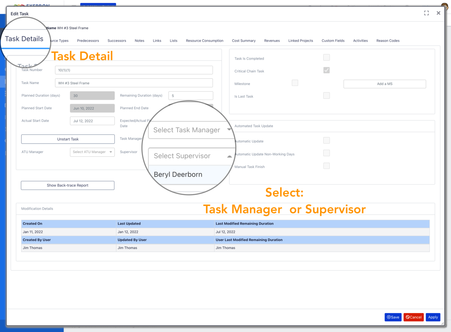Task Manager and Supervisors – Exepron Knowledgebase